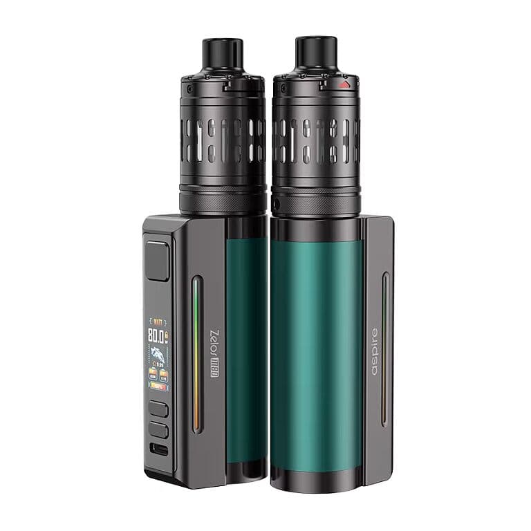 aspire zelos m80 full kit green gunmetal