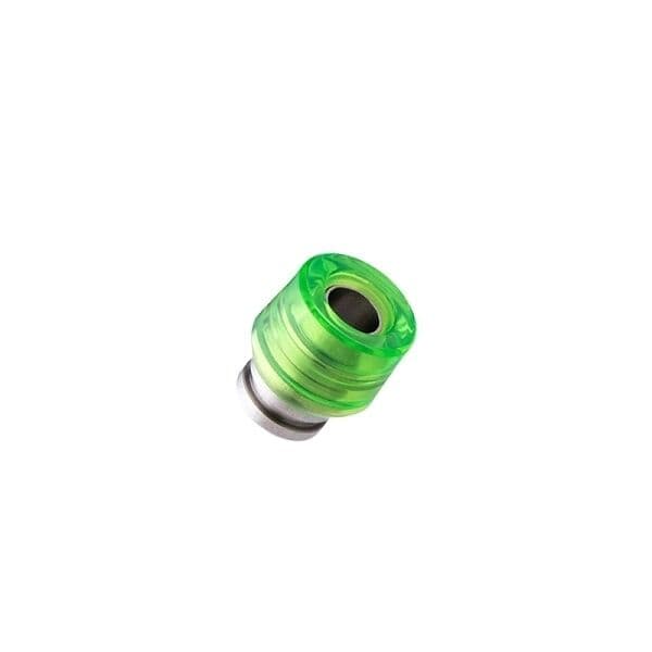 Zelený průsvitný naústek dotMod dotRDA X drip tip s ergonomickým designem pro komfortní vaping zážitek