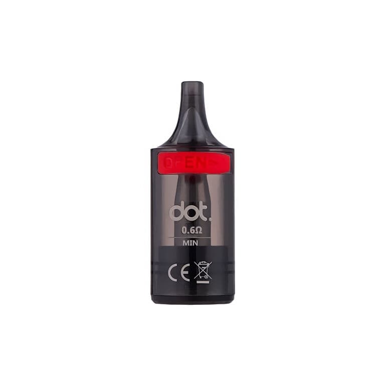 DotMod Pod Switch R cartridge 0,6 ohm s průhledným tělem a červeným silikonovým krytem