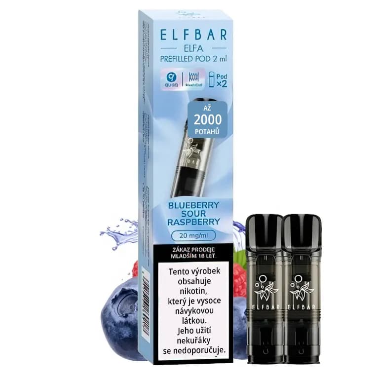 Elf Bar ELFA Pod - přednaplněná Cartridge - Blueberry Sour Raspberry - 20mg - 2ks