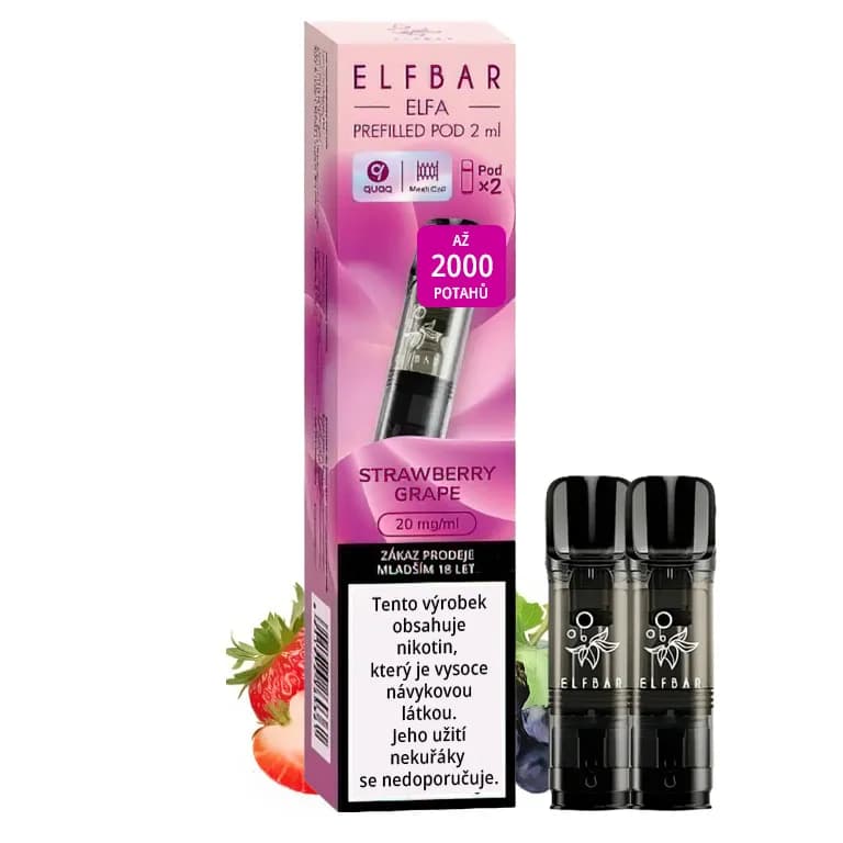 Elf Bar ELFA Pod - přednaplněná Cartridge - Strawberry Grape - 20mg - 2ks