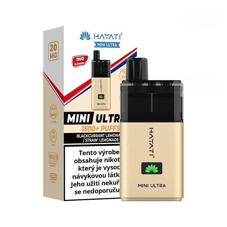 Hayati Mini Ultra 1500 Blackcurrant Lemonade Strawberry Lemonade Elektronické cigarety - hlavní obrázek