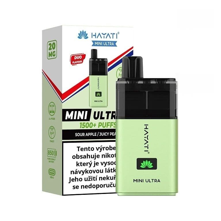 Hayati Mini Ultra 1500 Sour Apple Juicy Peach Elektronické cigarety - hlavní obrázek