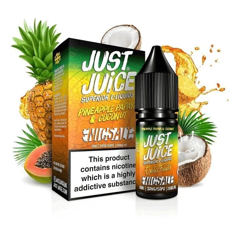 Just Juice Salt E-liquid Pineapple Papaya & Coconut (Ananas s papájou a kokosem) Salt e-liquidy - hlavní obrázek
