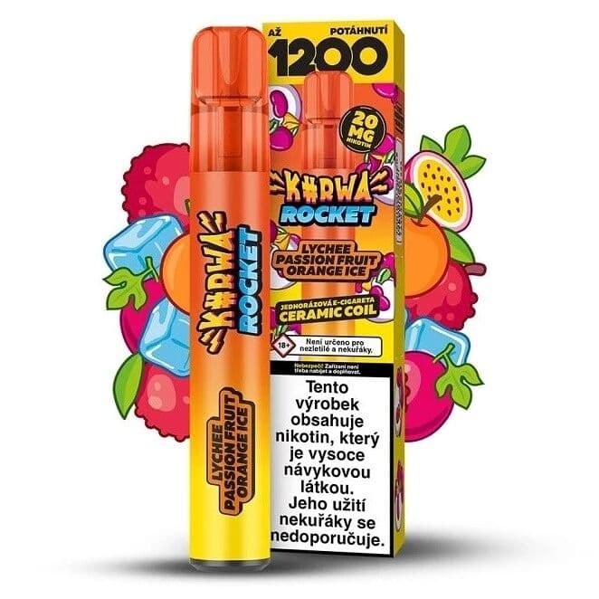 Kurwa Rocket Lychee Passion Fruit Orange ICE Elektronické cigarety - hlavní obrázek